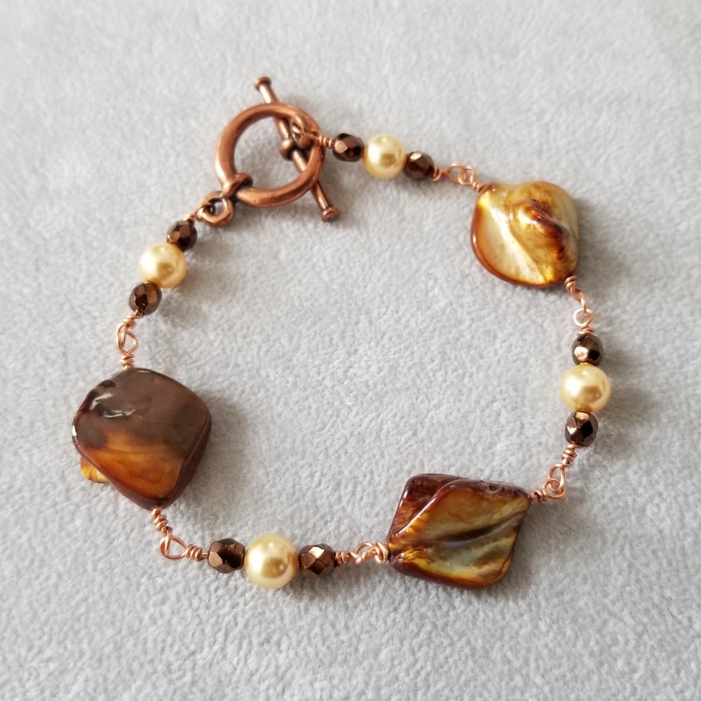 Handmade Copper Wire Beaded Bracelet